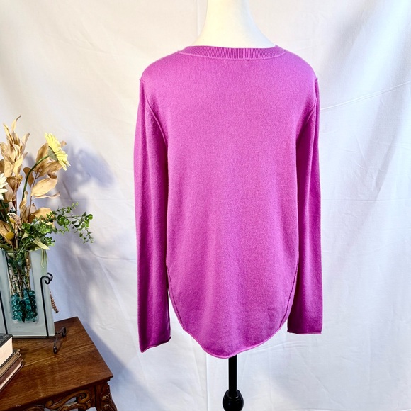 Lisa Todd Pucker Up Lip Graphic Wool Cashmere Sweater Pink Size L🧡 - Picture 5 of 12